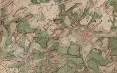 Mapa Namur autorstwa Joseph de Ferraris