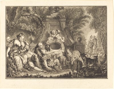 Przyjemności na wsi autorstwa Joseph de Longueil after Charles Eisen