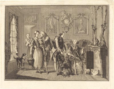 Ładny rolnik autorstwa Joseph de Longueil after Charles Eisen