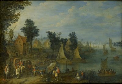 Wioska nad brzegiem rzeki autorstwa Joseph van Bredael