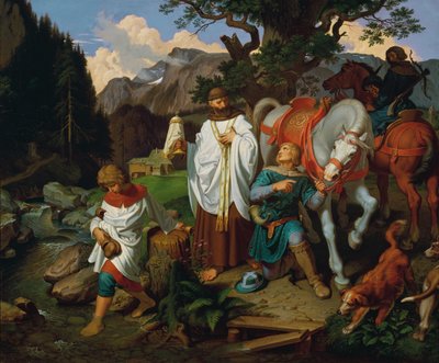 Rudolf von Habsburg i ksiądz autorstwa Joseph von Fuhrich
