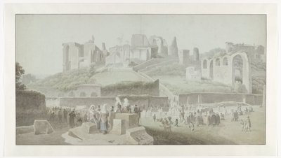 Procesja u stóp Palatynu w Rzymie autorstwa Josephus Augustus Knip