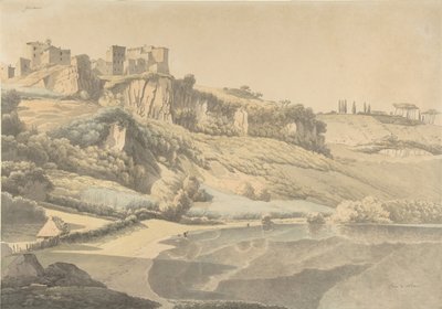 Genzano i jezioro Nemi, początek XIX wieku. autorstwa Josephus Augustus Knip