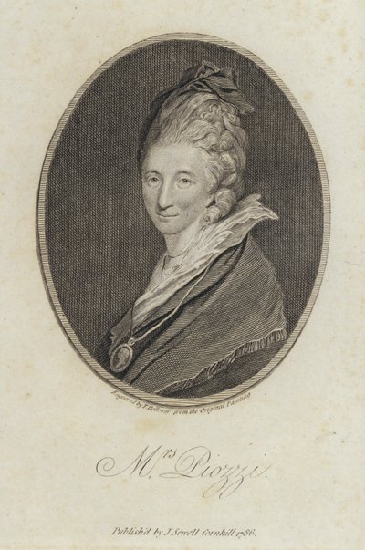 Hester Lynch Piozzi, urodzona w Walii pamiętnikarka i autorka autorstwa Joshua (after) Reynolds