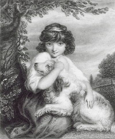 Kochaj mnie, kochaj mojego psa (grawerunek) autorstwa Joshua (after) Reynolds