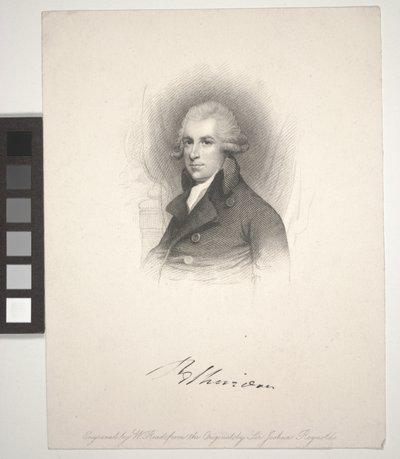 Richard Brinsley Sheridan, grawerowane przez W. Reada (1824-1837) autorstwa Joshua (after) Reynolds