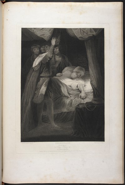 Druga część Króla Henryka VI akt III scena III - Król Henryk, Salisbury i Warwick; Kardynał w łóżku autorstwa Joshua (after) Reynolds