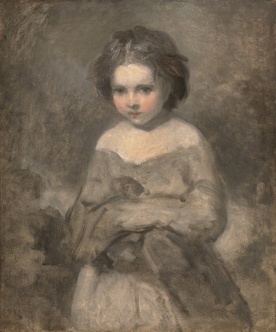 Studium młodej dziewczyny, półmetraż - niedokończone (olej na płótnie) autorstwa Joshua (studio of) Reynolds