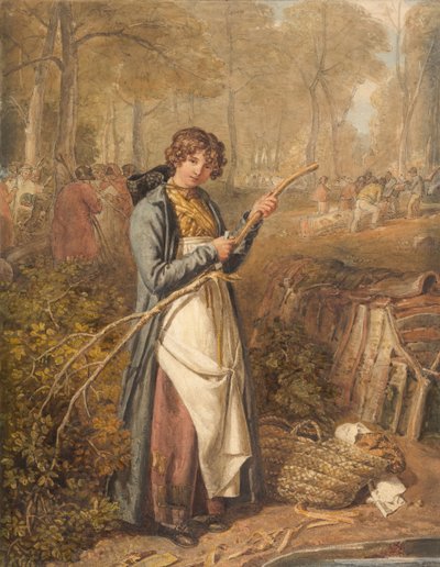 Drewno korujące w lesie Wychwood, Oxfordshire, 1818 . autorstwa Joshua Cristall