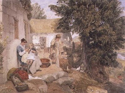 Domki w pobliżu Symonds Yat z Country Figures autorstwa Joshua Cristall