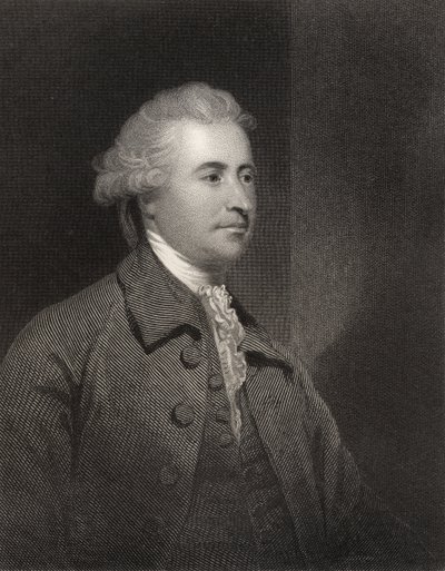 Edmund Burke, sztych. H. Robinson, z „Narodowej Galerii Portretów, tom III”, wyd. ok. 1835 autorstwa Joshua Reynolds