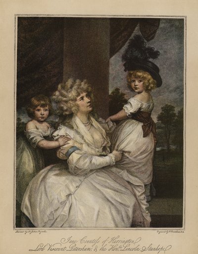 Jane Hrabina Harrington, Lord Viscount Petersham i Honorowy Lincoln Stanhope autorstwa Joshua Reynolds