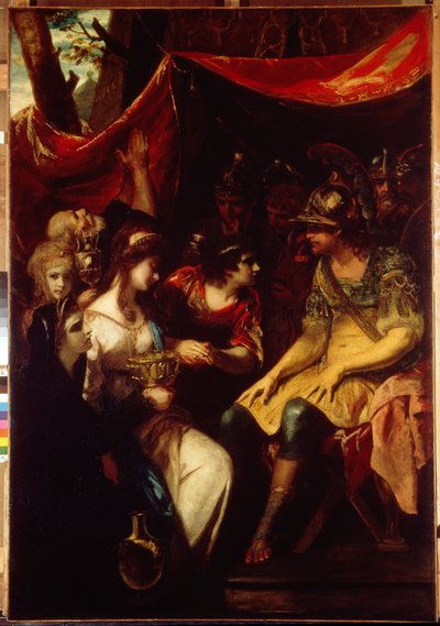 Kontynencja Scypiona Afrykańskiego (Publius Cornelius Scipio Africanus, 235-183 pne). Mityczna legenda rozgrywająca się podczas II wojny punickiej (218-202 p.n.e.), po zdobyciu Cartageny (Tunezja), kiedy żołnierze prezentują bohaterowi autorstwa Joshua Reynolds