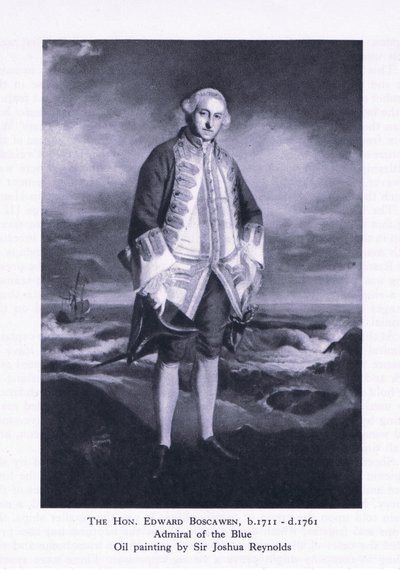 Hon Edward Boscawen, z British Adventure wydanego przez Collins, 1947 autorstwa Joshua Reynolds