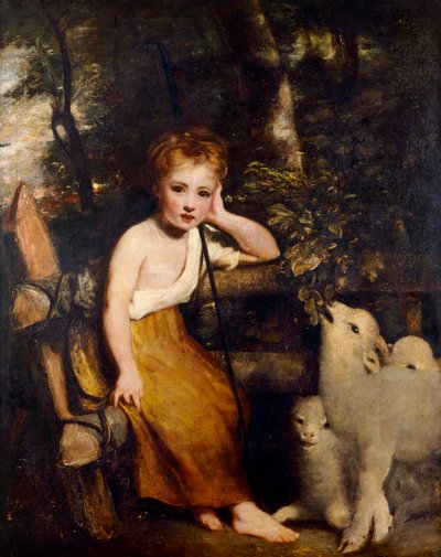 Młoda Pasterka (olej na płótnie) autorstwa Joshua Reynolds