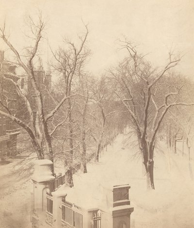 Scena śnieżna w Bostonie autorstwa Josiah Johnson Hawes