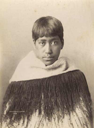 Hora Maniapoto, ok. 1890 (odbitka albuminowa) autorstwa Josiah Martin