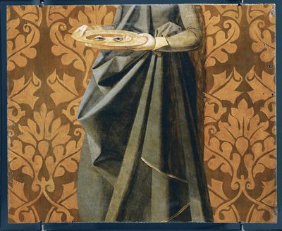 Oczy Świętej Łucji, detal (obraz na drewnie) autorstwa Josse (fl.1493 1508) Lieferinxe