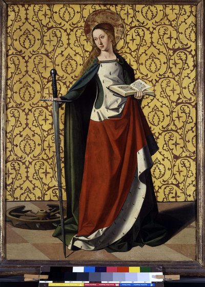 Tył ołtarza: Św. Katarzyna Aleksandryjska autorstwa Josse (fl.1493 1508) Lieferinxe