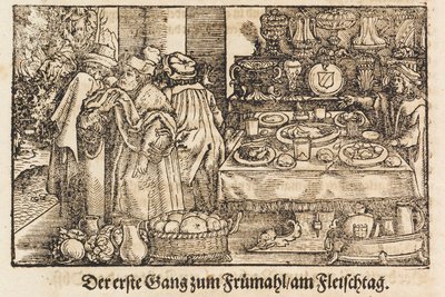 Nowa książka kucharska Marksa Rumpolta. Pierwsza ilustrowana niemiecka książka kucharska, 1604. autorstwa Jost Amman