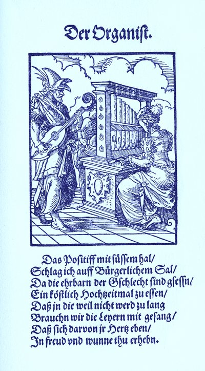 Organista autorstwa Jost Amman