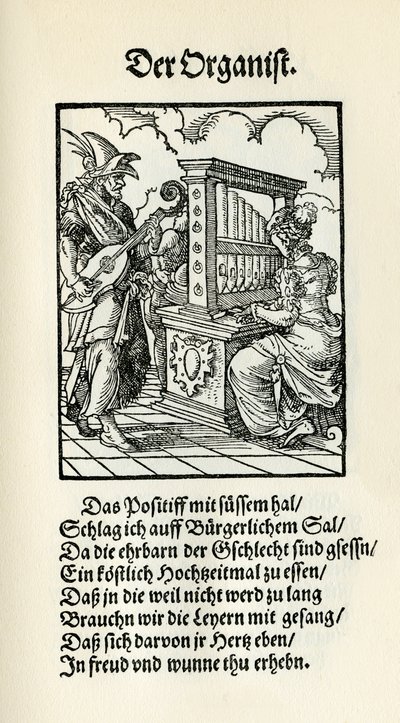 Organista autorstwa Jost Amman