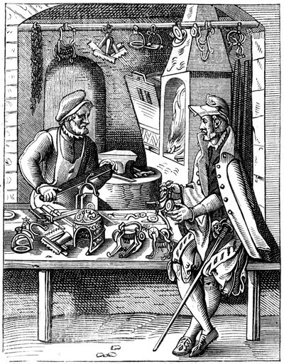 Wytwórca ostróg, XVI w. 1849 r. autorstwa Jost Amman