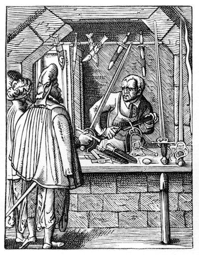 Wytwórca mieczy, c1559-1591 autorstwa Jost Amman