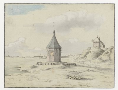 Widok na Stadsfontein („Fontanna miejska”), Bergen op Zoom autorstwa Josua de Grave (possibly)