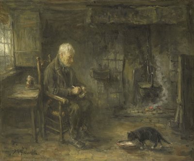 Wnętrze chłopskiej chaty autorstwa Jozef (1824-1911) Israels