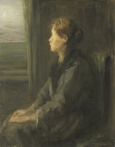 Kobieta przy oknie autorstwa Jozef (1824-1911) Israels