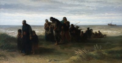 Rybacy niosący topielca, ok. 1861 (olej na płótnie) autorstwa Jozef (1824 1911) Israels