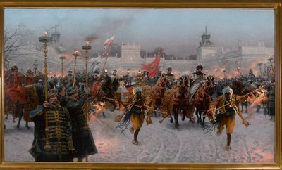 Departure from Wilanów of John III Sobieski and Marysienka, 1897. autorstwa Jozef Brandt