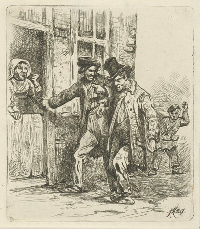 Dwóch pijaków autorstwa Jozef Hoevenaar