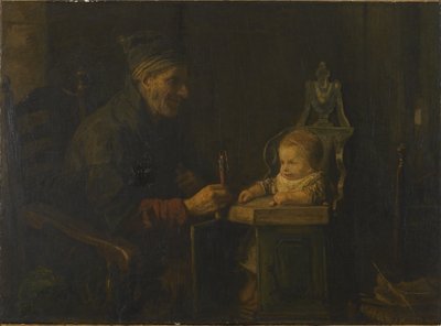 Stary człowiek i niemowlę autorstwa Jozef Israëls