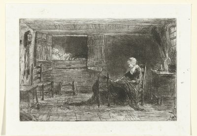 Dwie postacie we wnętrzu autorstwa Jozef Israëls (possibly copy after)