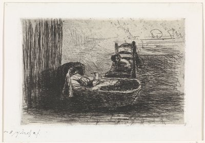 dziecko na wadze autorstwa Jozef Israëls (signed by artist)