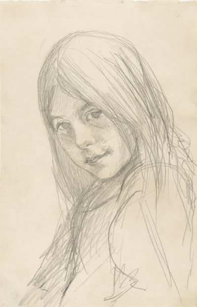 Portret dziewczyny z rozpuszczonymi włosami autorstwa Jozef Israëls