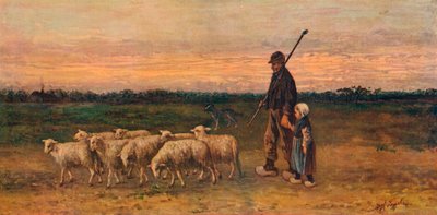 Powrót stada, ok. 1899 autorstwa Jozef Israëls