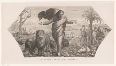 Stworzenie zwierząt Fecit deus bestias terrae (tytuł na obiekcie) Kreacja (tytuł serii) autorstwa Jozef Karel De Meulemeester