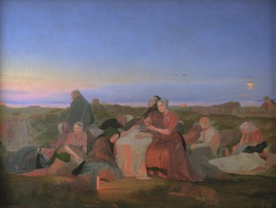 Noc świętojańska. Chorzy śpią na grobie św. Heleny w Tisvilde autorstwa Jørgen V. Sonne