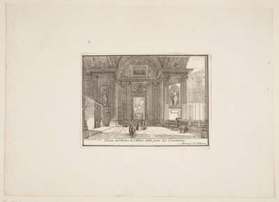 Widok na portyk S. Pietro z części Constantino. 1. Pałac Watykański autorstwa Jérôme Charles Bellicard