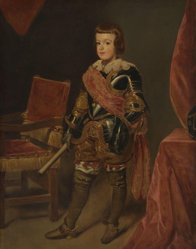 Portret księcia Baltasara Carlosa, syna hiszpańskiego króla Filipa IV, w wieku około 11 lat autorstwa Juan Bautista Martínez del Mazo (attributed to)