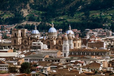 Widok katedry Niepokalanego Poczęcia lub Nowej Katedry, proj. Juan Bautista Stiehle (1829-1899), Cuenca (Lista Światowego Dziedzictwa UNESCO autorstwa Juan Bautista Stiehle