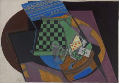 Szachownica i karty do gry, 1915 autorstwa Juan Gris
