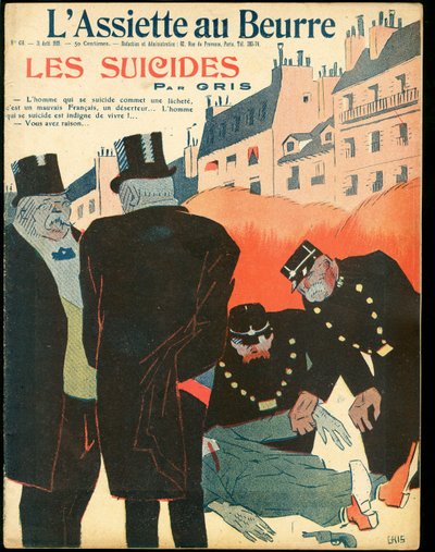 Okładka „”L’Plate au beurre””, numer 438, Satyryczna w kolorach autorstwa Juan Gris
