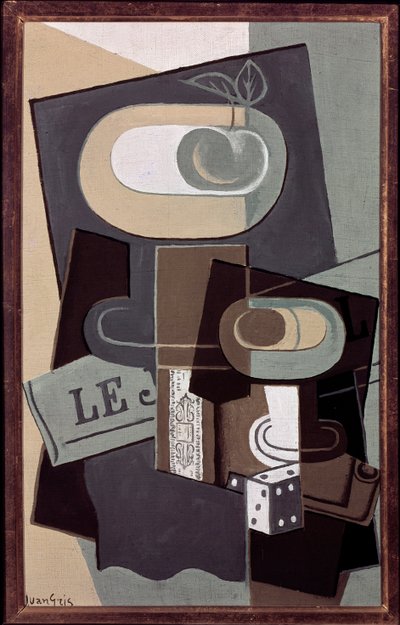 Kości (olej na płótnie) autorstwa Juan Gris