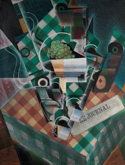 Martwa natura z obrusem w kratkę, 1915 autorstwa Juan Gris
