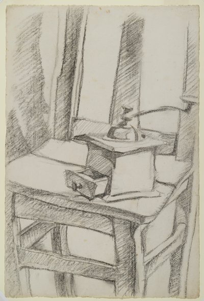 Młynek do kawy (Le Moulin à Café), 1911 (węgiel na papierze wykładanym) autorstwa Juan Gris