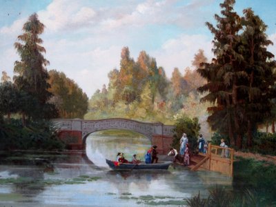 hiszpański: Antigua laguna del parque Cousiño Stary staw w parku Cousiño autorstwa Juan Mochi